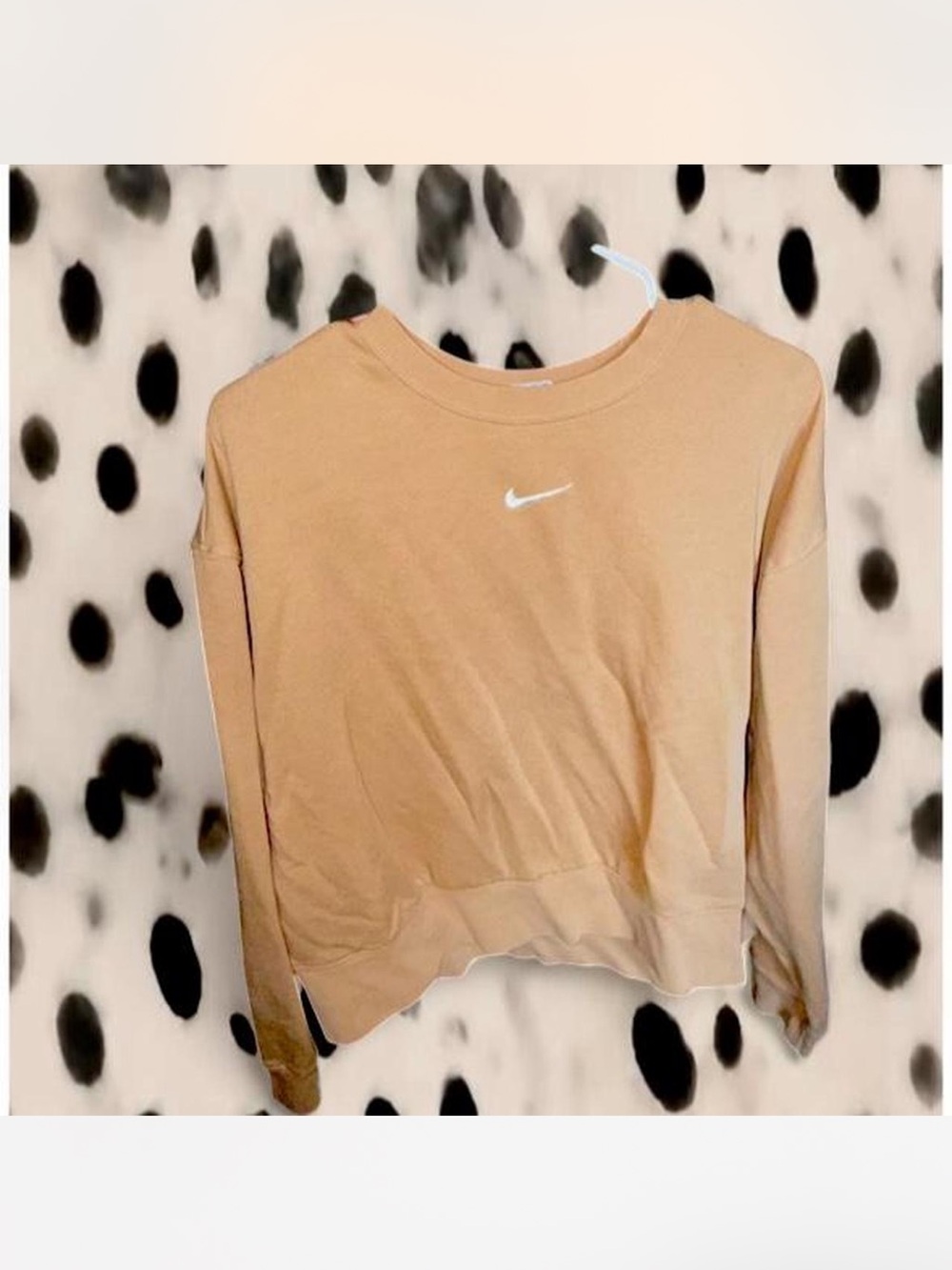 Nike Beige Crewneck Sweatshirt with White Swoosh